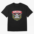 Dallas 2026 Host City Emblem with Laurel Classic T-Shirt Carry National Pride through FIFA World Cup 2026 Highlighting Neymar, Haaland and Cristiano Ronaldo, Portugal, Spain and Germany Energy, Classic Soccer Heritage, Championship Pressure, Fan