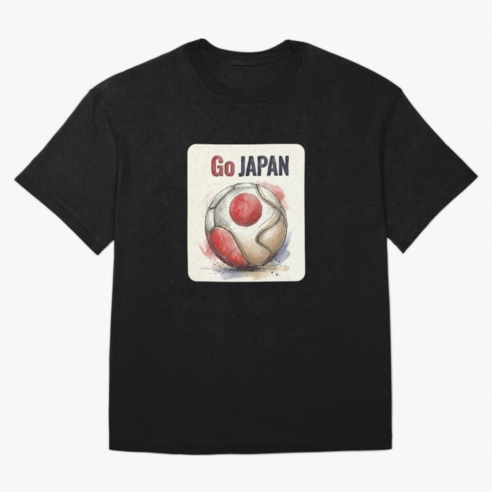 Go Japan Soccer Ball Flag | Japanese Football Fan Graphic Tee Classic T-Shirt Show Fan Pride Across FIFA World Cup 2026 for Fans of Messi and Cristiano Ronaldo and Brazil, Bringing Classic Soccer Heritage, Championship Pressure, Fan Loyalty and