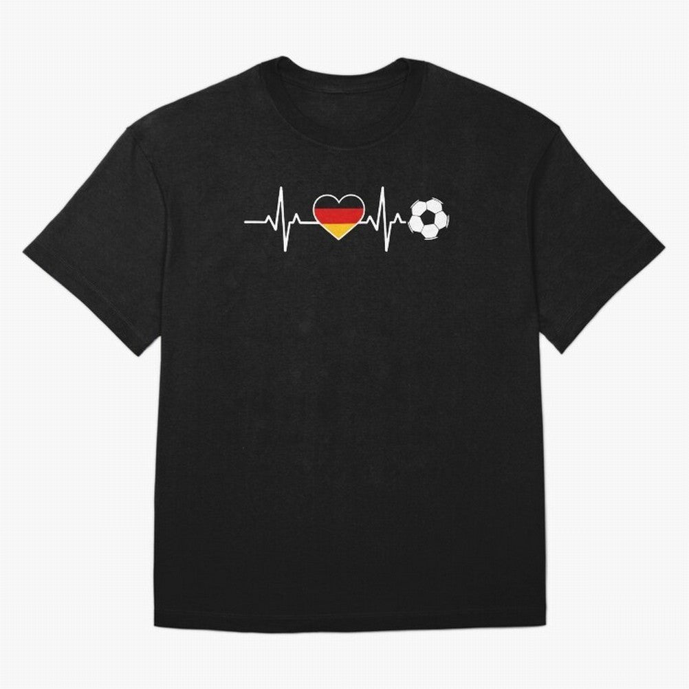 Germany Football Heartbeat | Deutschland Soccer Fan EKG Classic T-Shirt Embrace Match Day Hype around FIFA World Cup 2026 USA Canada Mexico, Mbappe, England, France and Netherlands, Sports Nostalgia, International Competition, Famous Players and