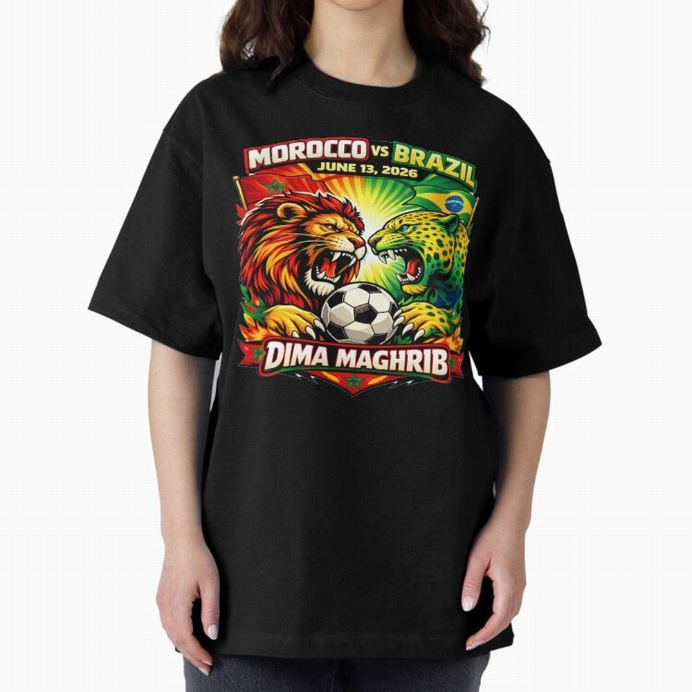 World Cup 2026, Dima Maghrib, June 13, 2026, We Are Morocco, Go Morocco, Morocco vs Brazil, Morocco World Cup 2026, World Morocco, Maghrib Classic T-Shirt Enjoy the Biggest Football Party of Match Day Hype around FIFA World Cup 2026, Mbappe and