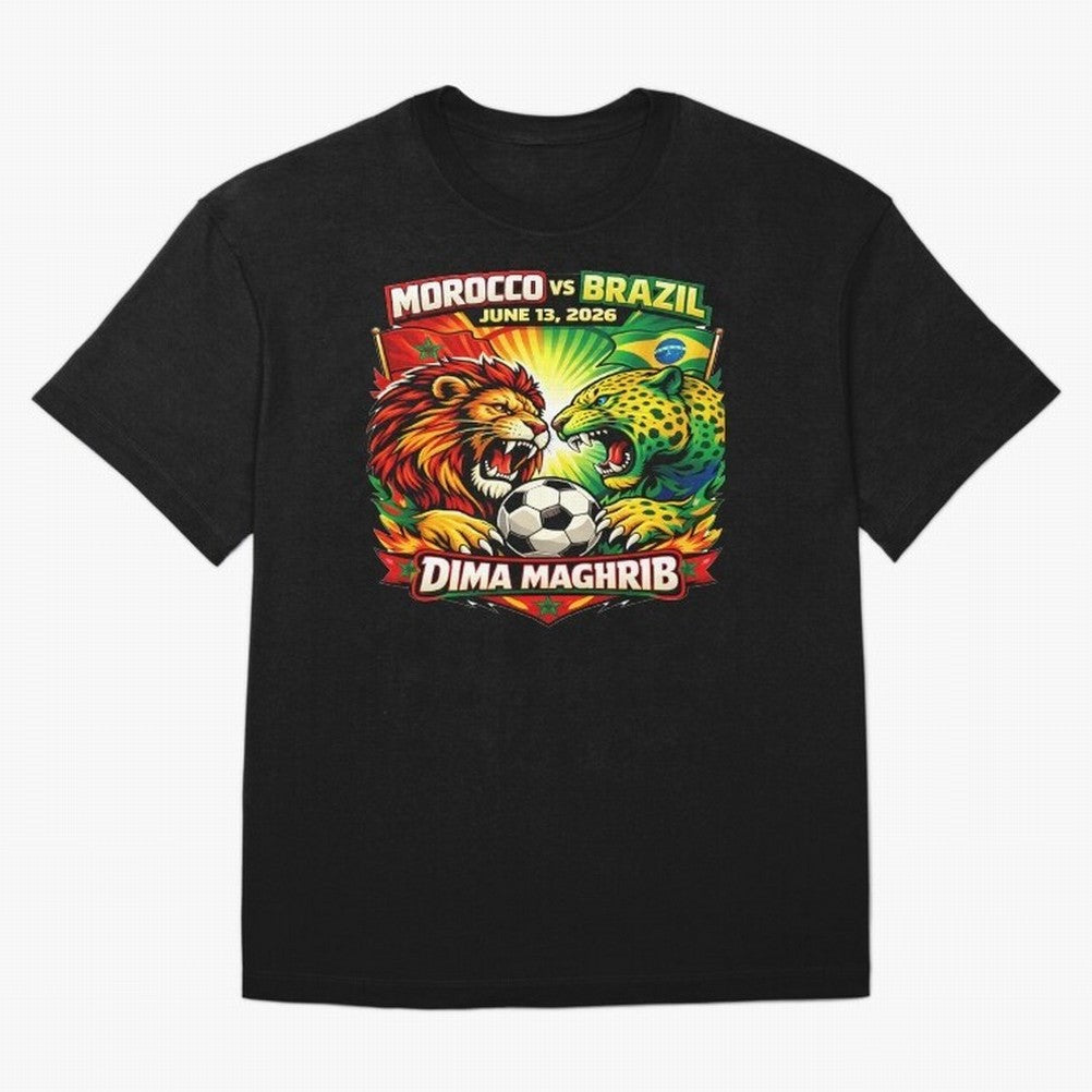 World Cup 2026, Dima Maghrib, June 13, 2026, We Are Morocco, Go Morocco, Morocco vs Brazil, Morocco World Cup 2026, World Morocco, Maghrib Classic T-Shirt Enjoy the Biggest Football Party of Match Day Hype around FIFA World Cup 2026, Mbappe and