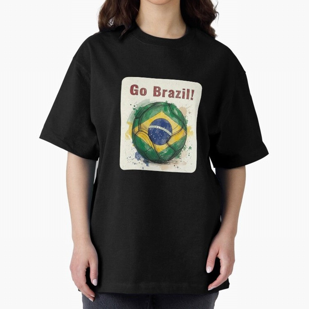 Go Brazil Soccer Ball Flag | Brazilian Football Fan Graphic Tee Classic T-Shirt Show Your Love for the FIFA World Cup 2026 Journey through Cristiano Ronaldo, Haaland and CR7 Highlights, England and Germany Pride, Stadium Chants, National Pride,