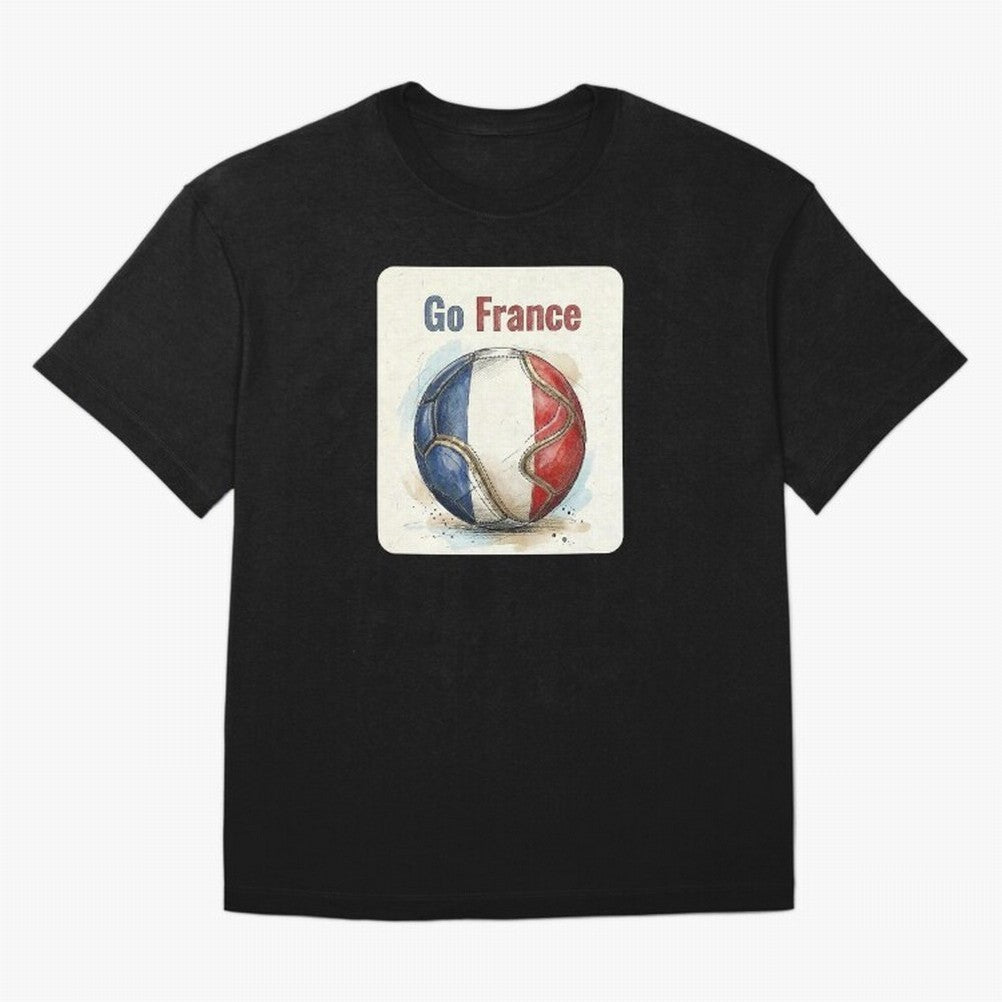 Go France Soccer Ball Flag | French Football Fan Graphic Tee Classic T-Shirt Support Your Favorite Stars during the FIFA World Cup 2026 USA Canada Mexico Journey through Messi, Neymar and Mbappe Highlights, Argentina, France and Brazil Pride,