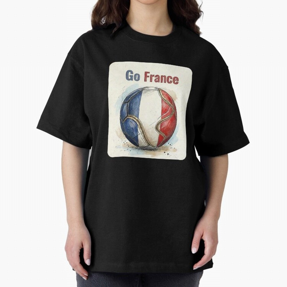 Go France Soccer Ball Flag | French Football Fan Graphic Tee Classic T-Shirt Support Your Favorite Stars during the FIFA World Cup 2026 USA Canada Mexico Journey through Messi, Neymar and Mbappe Highlights, Argentina, France and Brazil Pride,