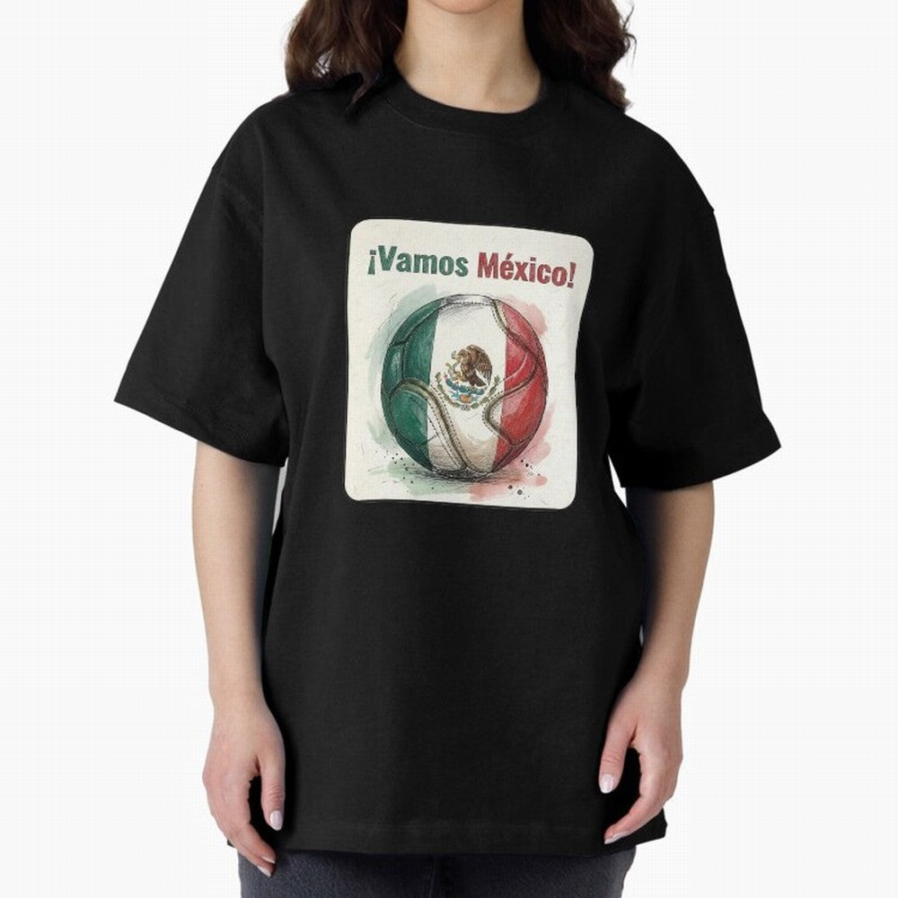 Vamos Mexico Soccer Ball Flag | Mexican Football Fan Graphic Tee Classic T-Shirt Show Passion for the Stars of FIFA World Cup 2026 Inspired by Messi, Brazil, Portugal and Argentina Energy, Soccer Culture, Superstar Moments, National Team Dreams and