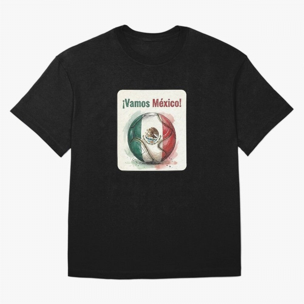 Vamos Mexico Soccer Ball Flag | Mexican Football Fan Graphic Tee Classic T-Shirt Show Passion for the Stars of FIFA World Cup 2026 Inspired by Messi, Brazil, Portugal and Argentina Energy, Soccer Culture, Superstar Moments, National Team Dreams and