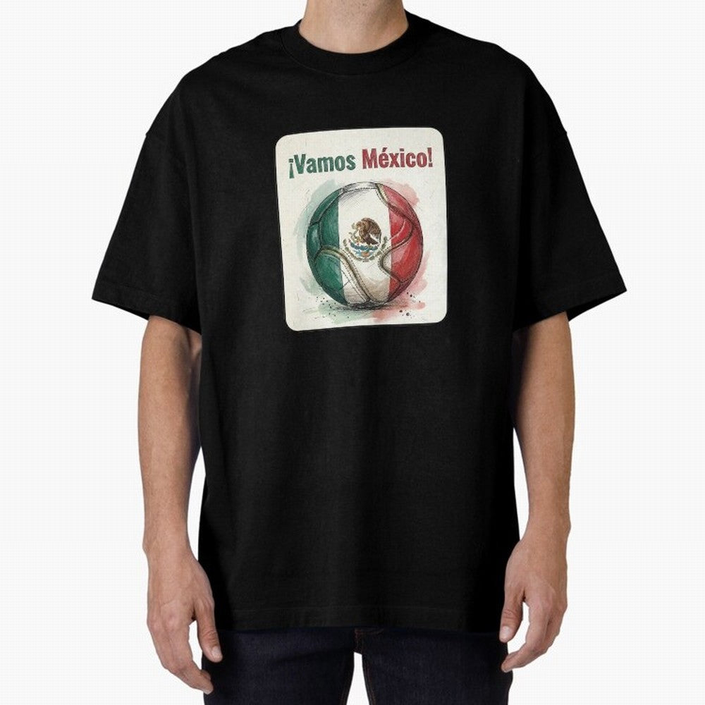Vamos Mexico Soccer Ball Flag | Mexican Football Fan Graphic Tee Classic T-Shirt Show Passion for the Stars of FIFA World Cup 2026 Inspired by Messi, Brazil, Portugal and Argentina Energy, Soccer Culture, Superstar Moments, National Team Dreams and