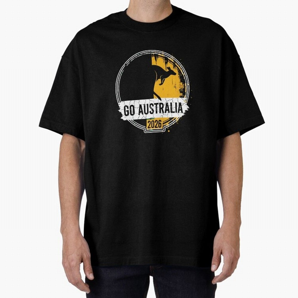 Golden Green Kangaroo Emblem Go Australia 2026 Supporter Design T-Shirt_83662099 Classic T-Shirt Support the Legends of FIFA World Cup 2026 USA Canada Mexico Built around Messi and Cristiano Ronaldo, France Energy, Soccer Culture, Superstar
