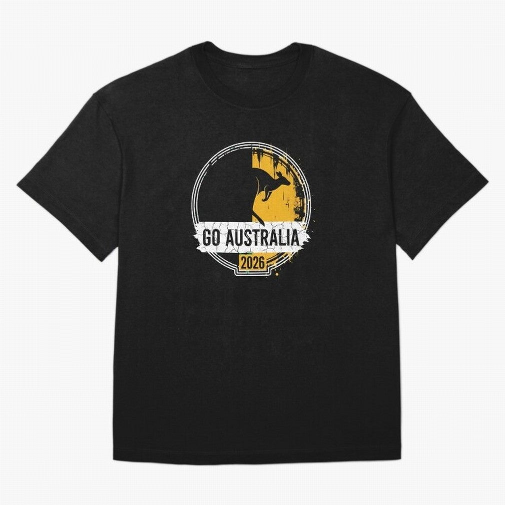 Golden Green Kangaroo Emblem Go Australia 2026 Supporter Design T-Shirt_83662099 Classic T-Shirt Support the Legends of FIFA World Cup 2026 USA Canada Mexico Built around Messi and Cristiano Ronaldo, France Energy, Soccer Culture, Superstar