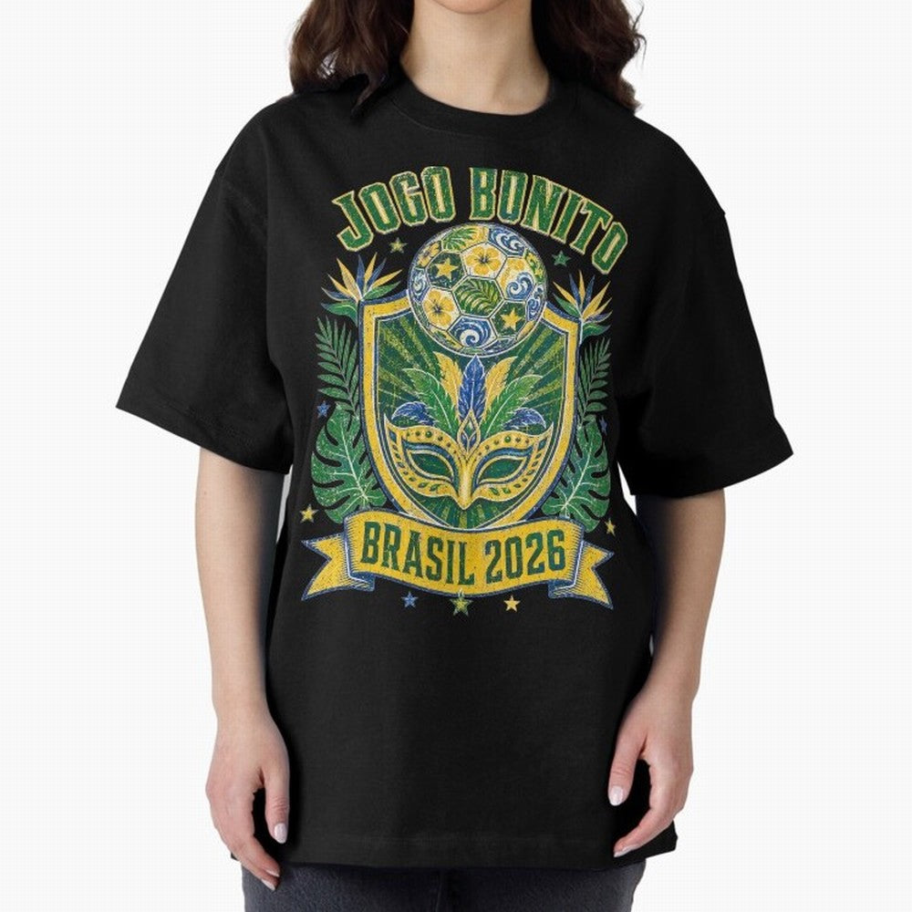 Jogo Bonito Brasil 2026 World Cup Soccer T-Shirt Classic T-Shirt Experience the FIFA World Cup 2026 USA Canada Mexico Journey through Mbappe and Neymar Highlights, Germany Pride, Supporter Pride, Iconic Celebrations, Legendary Names and Global