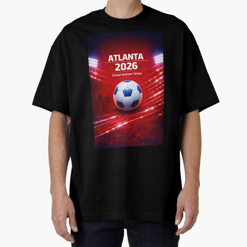 Atlanta Global Nations Series 2026 - Soccer aka Football Classic T-Shirt Wear the Spirit of Global Football Passion for FIFA World Cup 2026 USA Canada Mexico, Centered on Messi and Cristiano Ronaldo, France and Portugal, Football Passion, Legendary