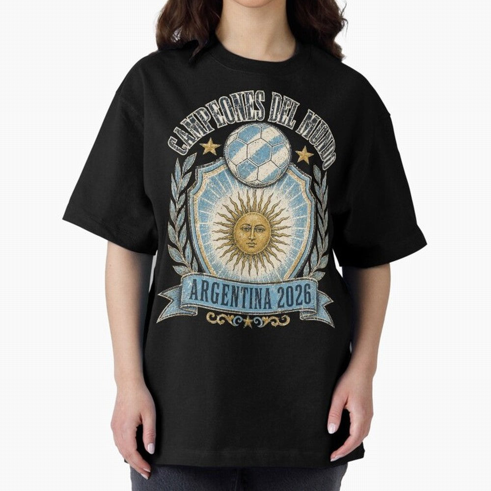 Campeones Del Mundo Argentina 2026 World Cup Soccer T-Shirt Classic T-Shirt Bring a Champion Mindset to the FIFA World Cup 2026 USA Canada Mexico Journey through Messi, Neymar and Mbappe Highlights, Spain and Netherlands Pride, Fan Favorite