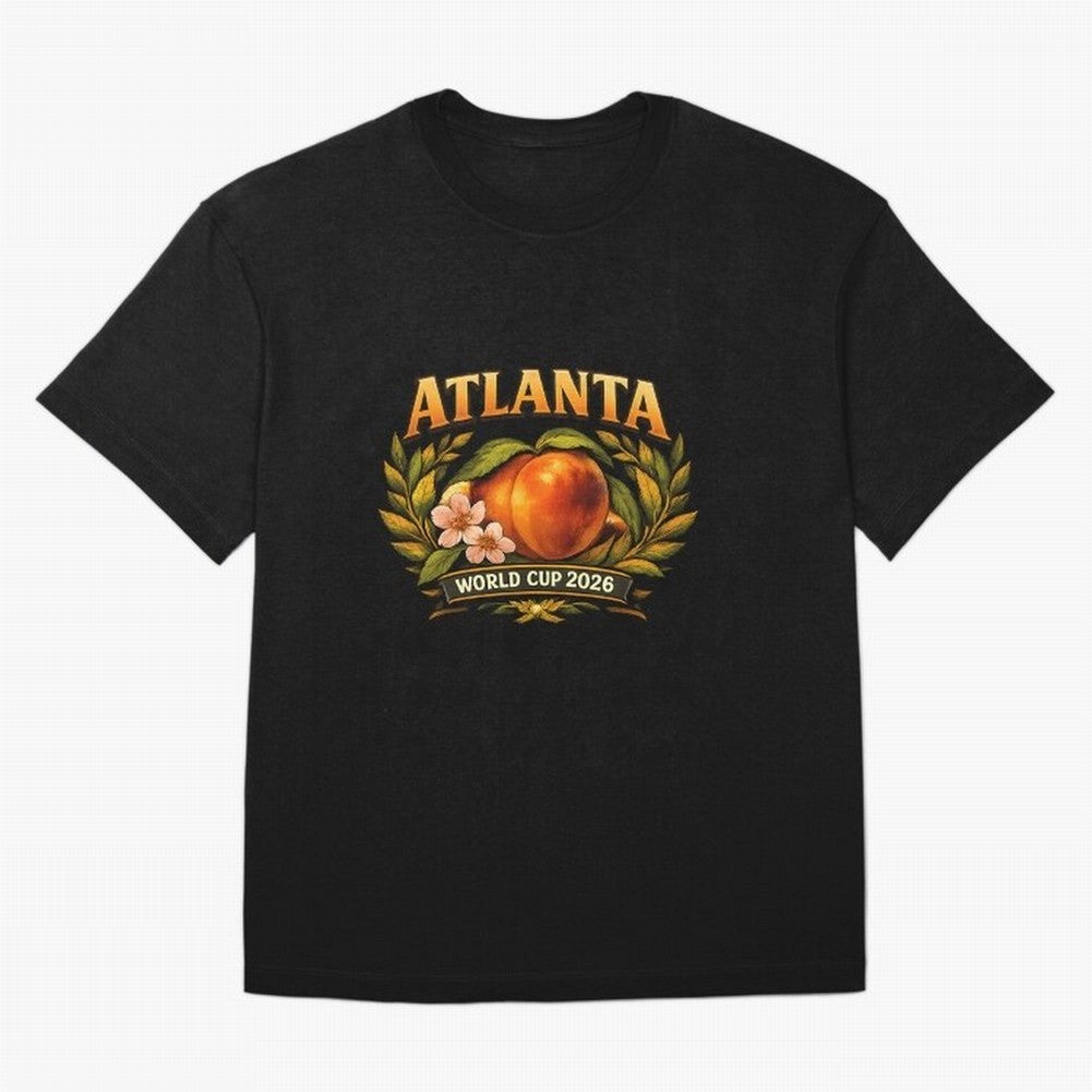 Atlanta 2026 World Cup Host City ¡ª Georgia Peach Laurel Wreath Classic T-Shirt Remember Match Day Hype around FIFA World Cup 2026 Group Stage, Mbappe and Neymar, Netherlands, Stadium Memories, Football Loyalty, International Chants and