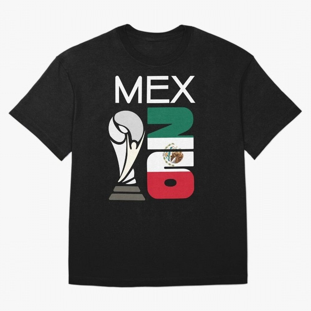 Mexico 2026 Soccer World Cup Trophy Mexican Flag Design Classic T-Shirt Bring Home FIFA World Cup 2026 Group Stage for Fans of Haaland and Argentina and Brazil, Bringing Sports Nostalgia, International Competition, Famous Players and Unforgettable