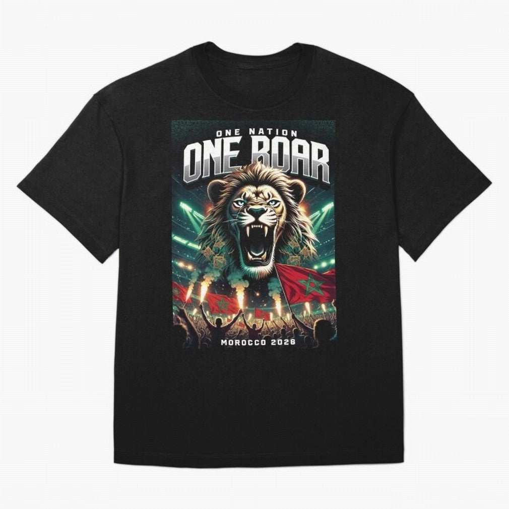 Morocco Football Team - One Nation, One Roar Classic T-Shirt Carry the Dream of FIFA World Cup 2026 Group Stage Spirit, Driven by Argentina and Brazil, Messi and Cristiano Ronaldo, Football History, Final Match Energy, Crowd Noise and Once in a