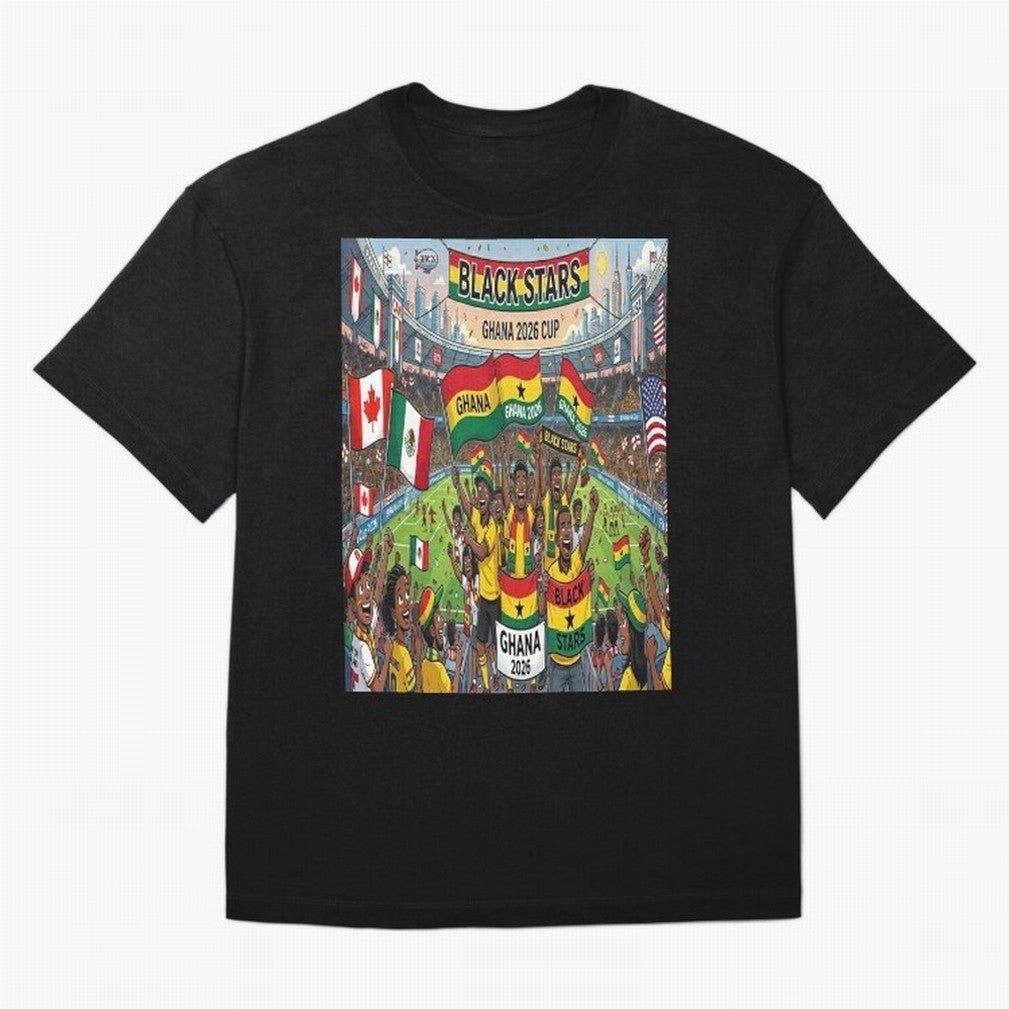 Ghana World Cup 2026 - Stadium Classic T-Shirt Support the Legends of the FIFA World Cup 2026 USA Canada Mexico Journey through Cristiano Ronaldo, Haaland and CR7 Highlights, Argentina and Brazil Pride, Fan Favorite Moments, National Team Passion,