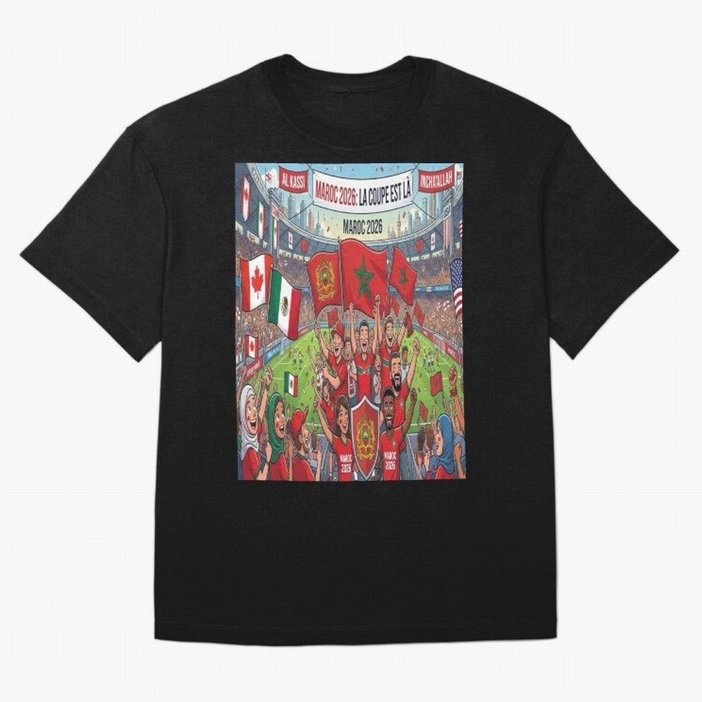 Morocco World Cup 2026 - Stadium Classic T-Shirt Support Iconic Players in FIFA World Cup 2026 USA Canada Mexico Spirit, Inspired by Brazil, Portugal and Argentina, CR7 and Messi, Stadium Chants, National Pride, Trophy Dreams and Unforgettable