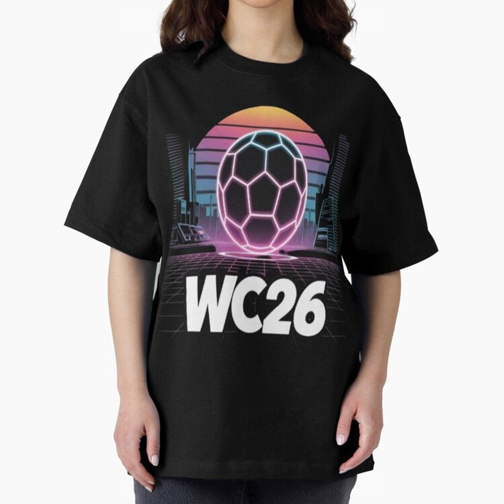 Retrofuturistic World Cup 2026 ¡ª Retro Sci-Fi Football Poster Classic T-Shirt Make Game Day About the FIFA World Cup 2026 Group Stage Journey through Cristiano Ronaldo, Haaland and CR7 Highlights, France and Portugal Pride, Vintage Soccer Flavor,