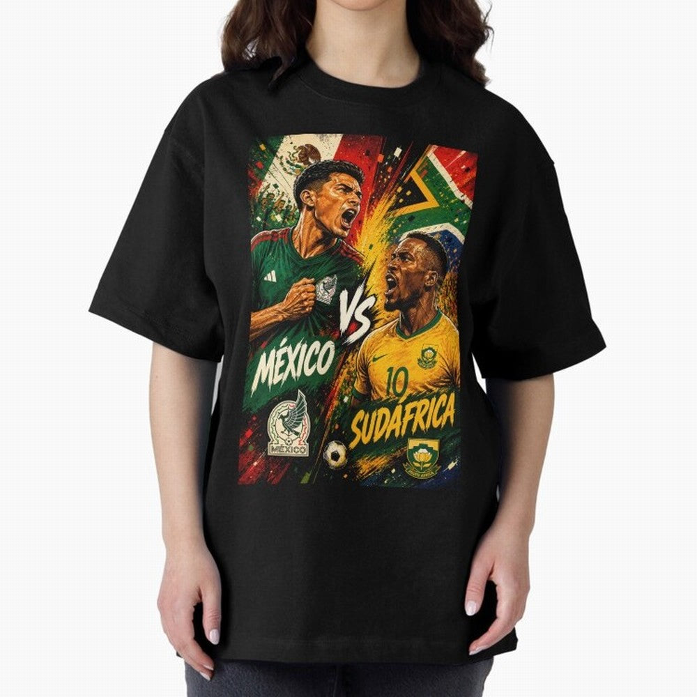 Mexico vs South Africa ¨C Group A FIFA World Cup 2026 | Retro Comic Football Jersey Classic T-Shirt Celebrate National Team Dreams in FIFA World Cup 2026 USA Canada Mexico for Fans of CR7 and Messi and Argentina and Brazil, Bringing Fan Favorite