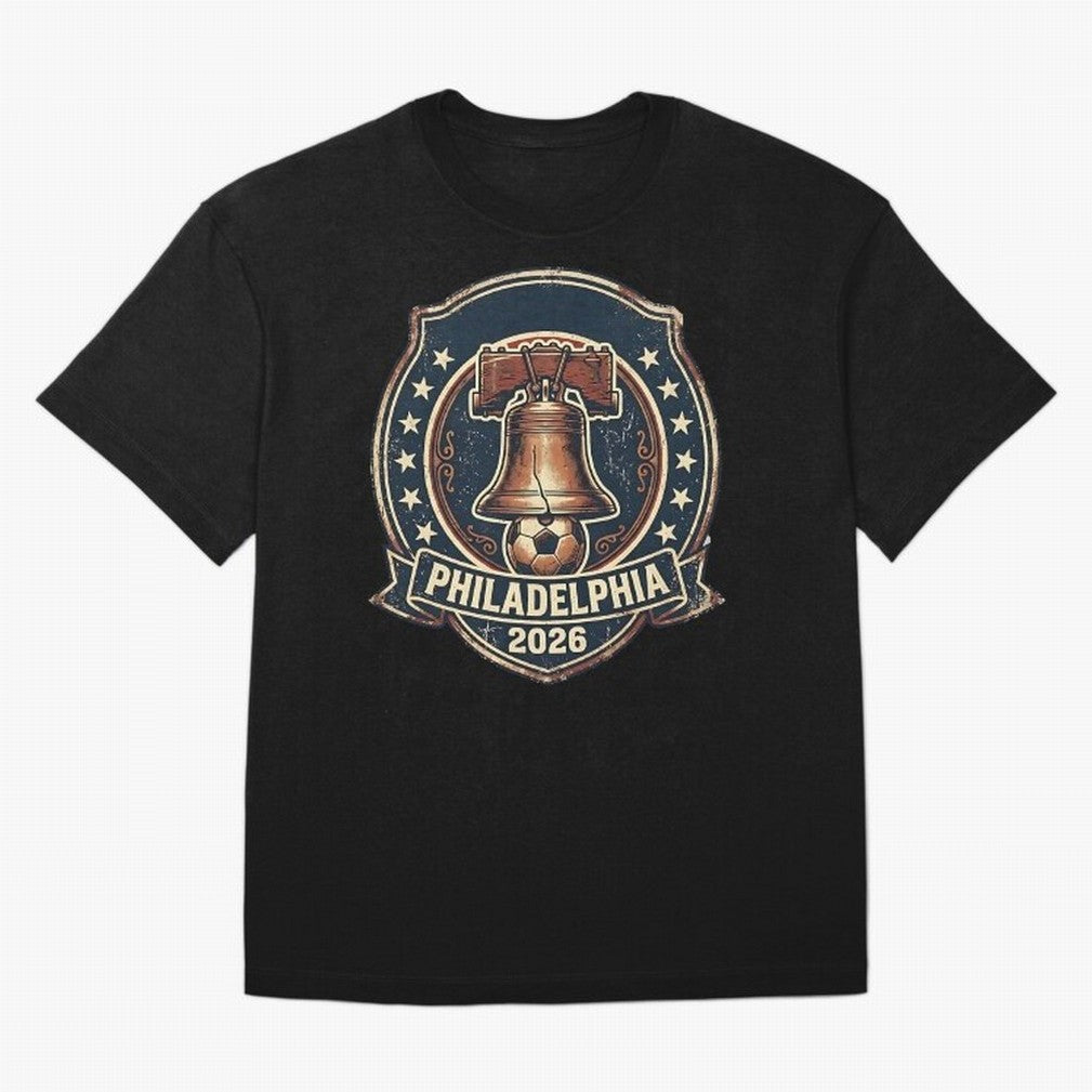 Philadelphia 2026 World Cup Host City Vintage Football Badge ¡ª Liberty Bell Soccer Crest Classic T-Shirt Make Your Look Match FIFA World Cup 2026 Group Stage Featuring CR7, Spain Energy, Soccer Culture, Superstar Moments, National Team Dreams and