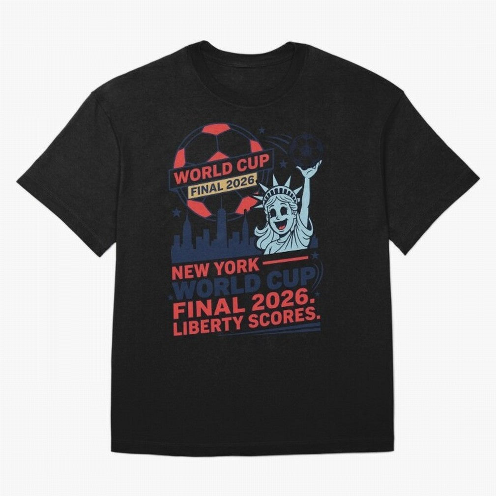 New York World Cup Final 2026 ¡ª Liberty Scores V1 Classic T-Shirt Elevate FIFA World Cup 2026 Group Stage Centered on CR7, England and Germany Energy, Global Supporter Spirit, Legendary Goals, National Colors and Tournament Celebration; Made for