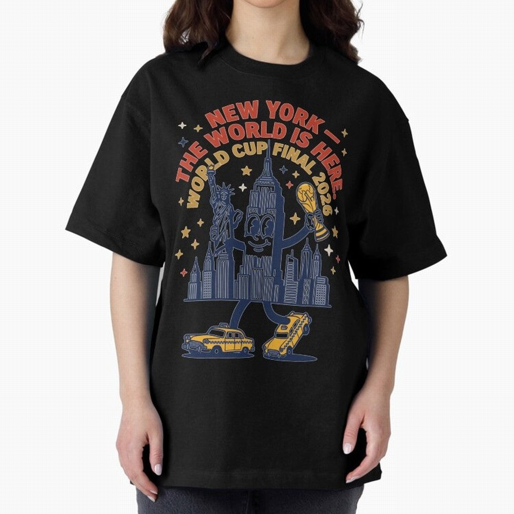 New York World Cup Final ¡ª The World Is Here V1 Classic T-Shirt Celebrate Global Passion for Match Day Hype around FIFA World Cup 2026 USA Canada Mexico, Messi and Cristiano Ronaldo, Brazil, Stadium Memories, Football Loyalty, International Chants