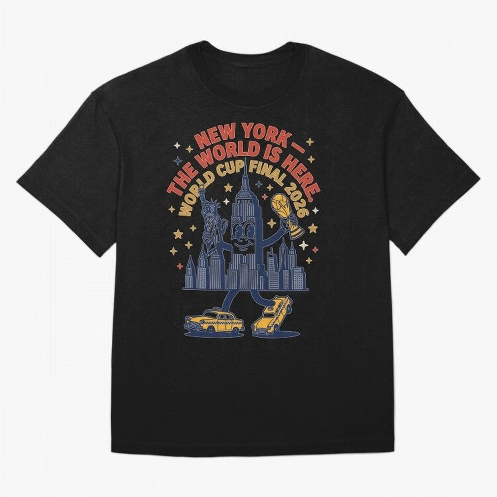 New York World Cup Final ¡ª The World Is Here V1 Classic T-Shirt Celebrate Global Passion for Match Day Hype around FIFA World Cup 2026 USA Canada Mexico, Messi and Cristiano Ronaldo, Brazil, Stadium Memories, Football Loyalty, International Chants