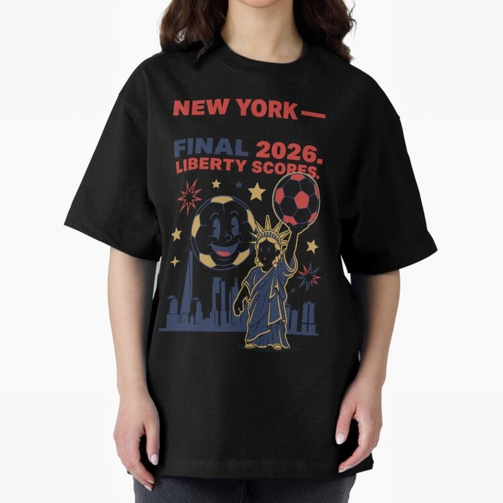 New York World Cup Final 2026 V4 Classic T-Shirt Relive Legendary Nights from FIFA World Cup 2026 USA Canada Mexico Highlighting Messi and Cristiano Ronaldo, Argentina Energy, Vintage Soccer Flavor, Modern Football Stars, National Flags and Final