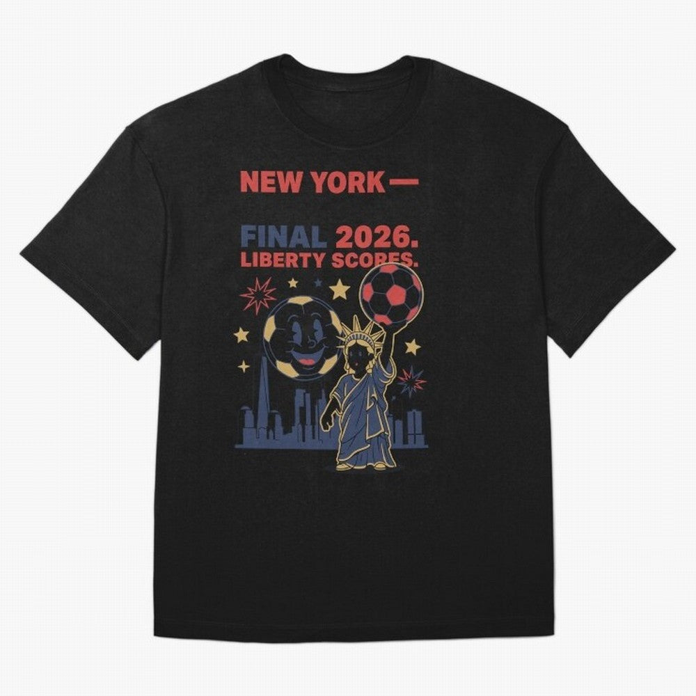 New York World Cup Final 2026 V4 Classic T-Shirt Relive Legendary Nights from FIFA World Cup 2026 USA Canada Mexico Highlighting Messi and Cristiano Ronaldo, Argentina Energy, Vintage Soccer Flavor, Modern Football Stars, National Flags and Final