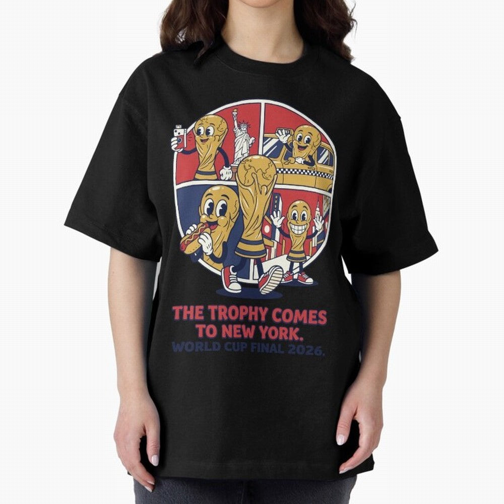 The Trophy Comes to New York ¡ª World Cup Final V2 Classic T-Shirt Celebrate Unforgettable Nights in Global Football Passion for FIFA World Cup 2026, Filled with Neymar, Haaland and Cristiano Ronaldo, Argentina, France and Brazil, Champion Mindset,