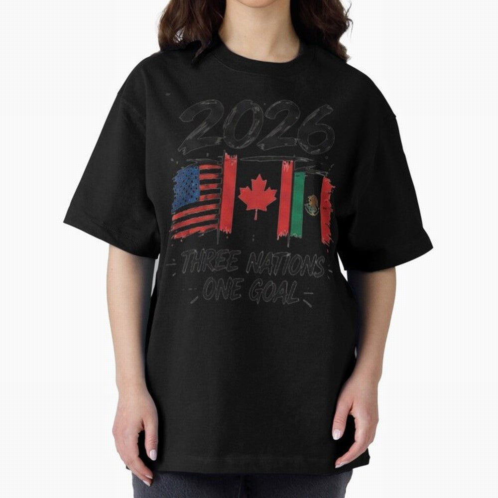 2026 Three Nations One Goal Football Tee Classic T-Shirt Show Your Stadium Side during the FIFA World Cup 2026 Journey through Messi and Cristiano Ronaldo Highlights, Portugal, Spain and Germany Pride, Tournament Hype, Historic Matchups, Family