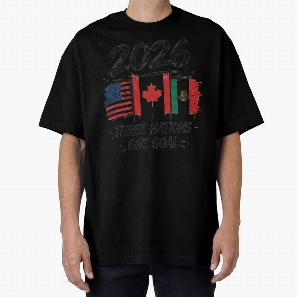 2026 Three Nations One Goal Football Tee Classic T-Shirt Show Your Stadium Side during the FIFA World Cup 2026 Journey through Messi and Cristiano Ronaldo Highlights, Portugal, Spain and Germany Pride, Tournament Hype, Historic Matchups, Family