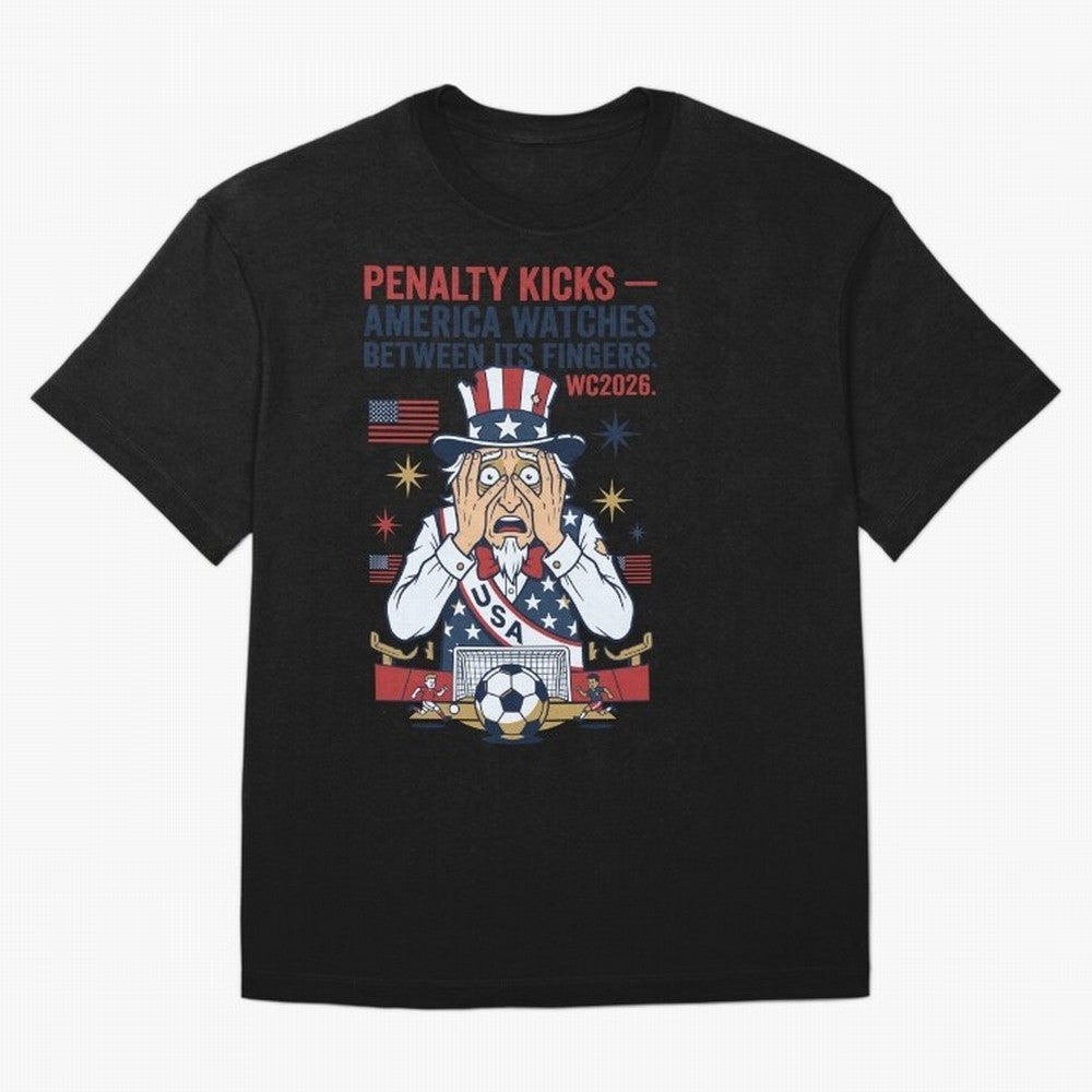 Penalty Kicks ¡ª America Watches Between Its Fingers V1 Classic T-Shirt Honor Football Greatness during FIFA World Cup 2026 Group Stage Driven by CR7, England and Germany Energy, Football Festival Excitement, Trophy Ambitions, Country Rivalries and