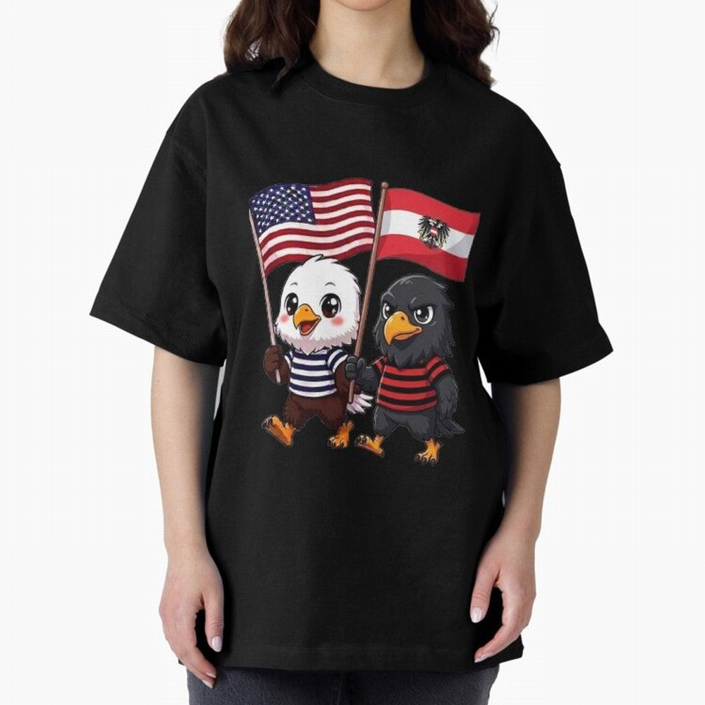 The American eagle and its friend, the Austrian eagle Classic T-Shirt Join the Countdown to Global Football Passion for FIFA World Cup 2026 USA Canada Mexico, Highlighting Cristiano Ronaldo, Haaland and CR7, England and Germany, Worldwide Fan