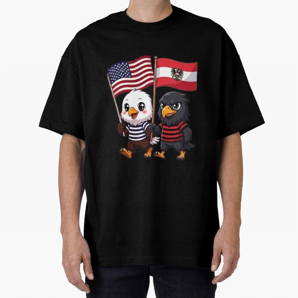The American eagle and its friend, the Austrian eagle Classic T-Shirt Join the Countdown to Global Football Passion for FIFA World Cup 2026 USA Canada Mexico, Highlighting Cristiano Ronaldo, Haaland and CR7, England and Germany, Worldwide Fan