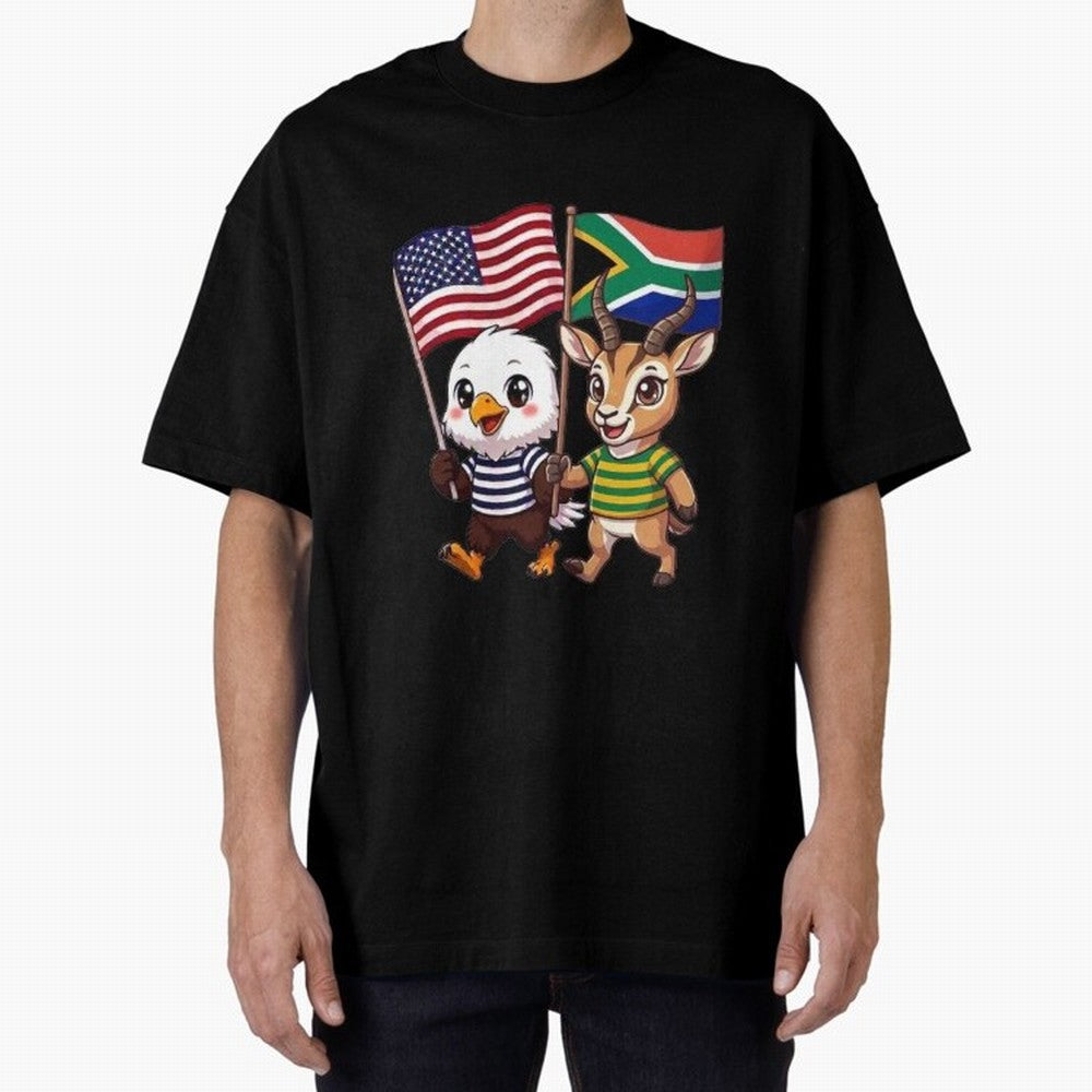 The American eagle and its friend, the South African springbok Classic T-Shirt Elevate Global Football Passion for FIFA World Cup 2026 USA Canada Mexico, Centered on Haaland, France and Portugal, Vintage Soccer Flavor, Modern Football Stars,