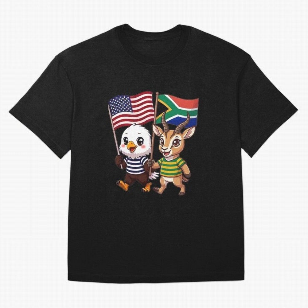 The American eagle and its friend, the South African springbok Classic T-Shirt Elevate Global Football Passion for FIFA World Cup 2026 USA Canada Mexico, Centered on Haaland, France and Portugal, Vintage Soccer Flavor, Modern Football Stars,