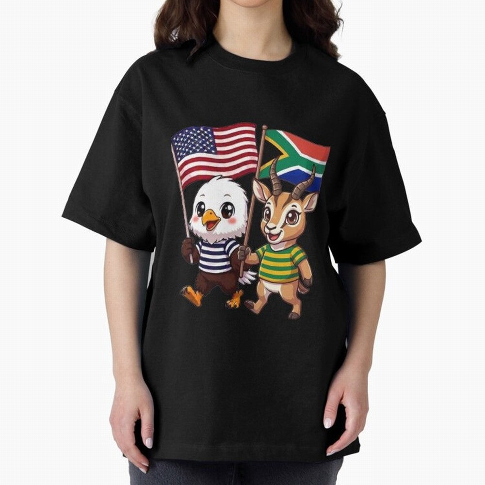 The American eagle and its friend, the South African springbok Classic T-Shirt Elevate Global Football Passion for FIFA World Cup 2026 USA Canada Mexico, Centered on Haaland, France and Portugal, Vintage Soccer Flavor, Modern Football Stars,