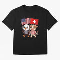 The American eagle and its friend, the Swiss calf Classic T-Shirt Show Fan Pride Across FIFA World Cup 2026 Spirit, Capturing Netherlands, Messi, Neymar and Mbappe, Vintage Soccer Flavor, Modern Football Stars, National Flags and Final Night