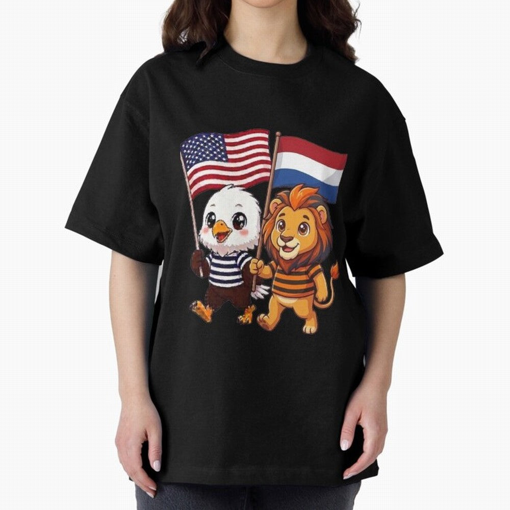 The American eagle and its friend the Dutch lion Classic T-Shirt Represent the Passion of FIFA World Cup 2026 Group Stage Spirit, Driven by Brazil, Portugal and Argentina, Messi and Cristiano Ronaldo, Supporter Pride, Iconic Celebrations, Legendary