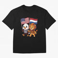 The American eagle and its friend the Dutch lion Classic T-Shirt Represent the Passion of FIFA World Cup 2026 Group Stage Spirit, Driven by Brazil, Portugal and Argentina, Messi and Cristiano Ronaldo, Supporter Pride, Iconic Celebrations, Legendary
