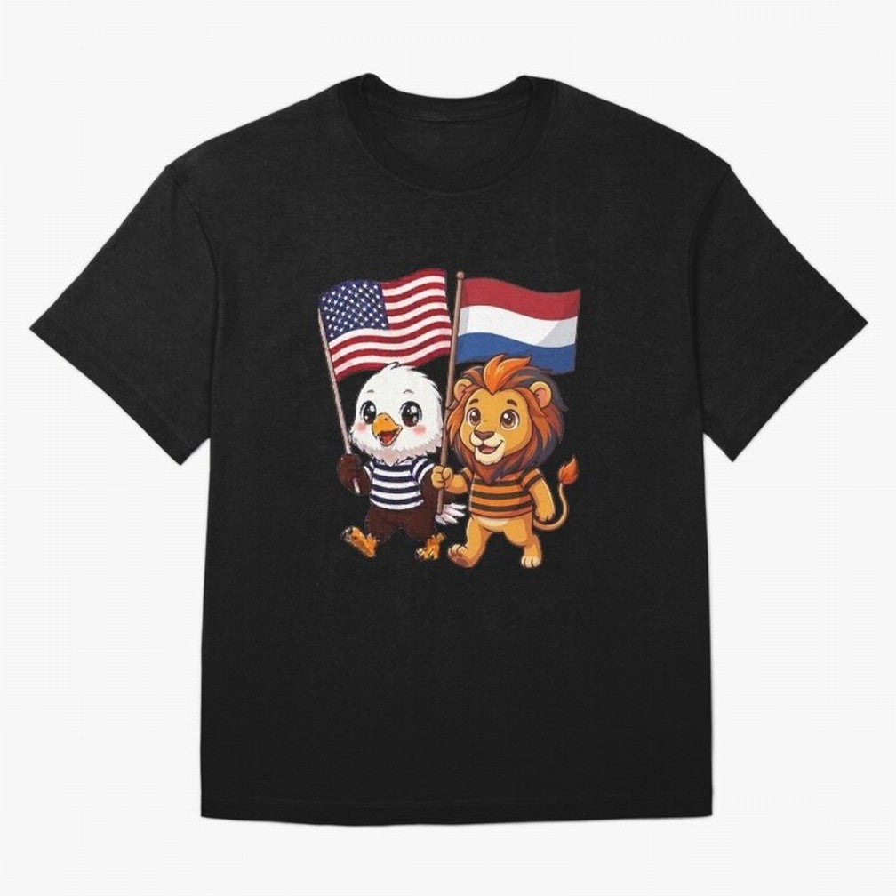 The American eagle and its friend the Dutch lion Classic T-Shirt Represent the Passion of FIFA World Cup 2026 Group Stage Spirit, Driven by Brazil, Portugal and Argentina, Messi and Cristiano Ronaldo, Supporter Pride, Iconic Celebrations, Legendary