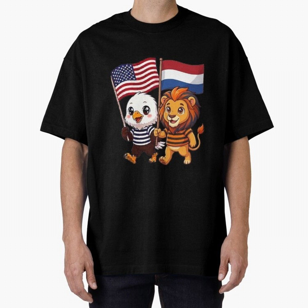 The American eagle and its friend the Dutch lion Classic T-Shirt Represent the Passion of FIFA World Cup 2026 Group Stage Spirit, Driven by Brazil, Portugal and Argentina, Messi and Cristiano Ronaldo, Supporter Pride, Iconic Celebrations, Legendary