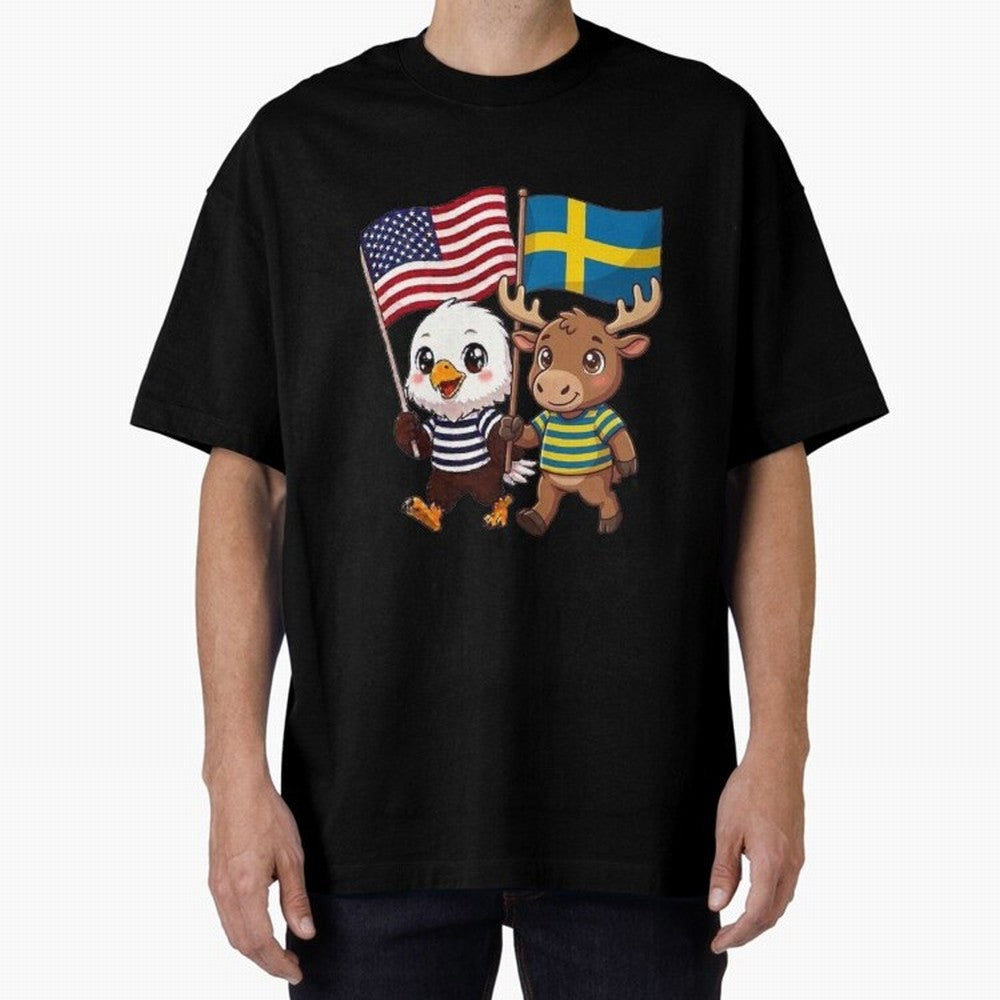 The American eagle and its friend, the Swedish elk Classic T-Shirt Celebrate Rivalries and Pride in Match Day Hype around FIFA World Cup 2026 Group Stage, Mbappe and Neymar, Portugal, Spain and Germany, Match Day Excitement, Supporter Culture,