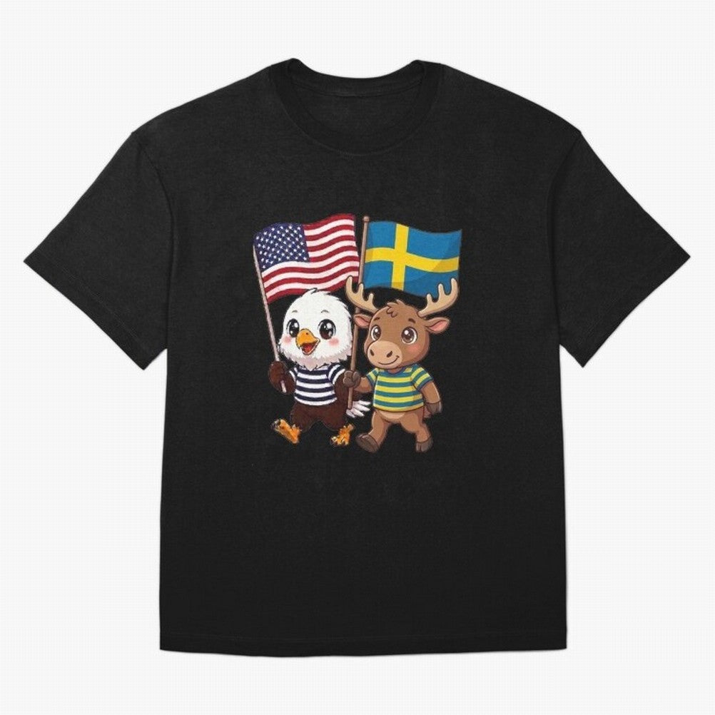 The American eagle and its friend, the Swedish elk Classic T-Shirt Celebrate Rivalries and Pride in Match Day Hype around FIFA World Cup 2026 Group Stage, Mbappe and Neymar, Portugal, Spain and Germany, Match Day Excitement, Supporter Culture,
