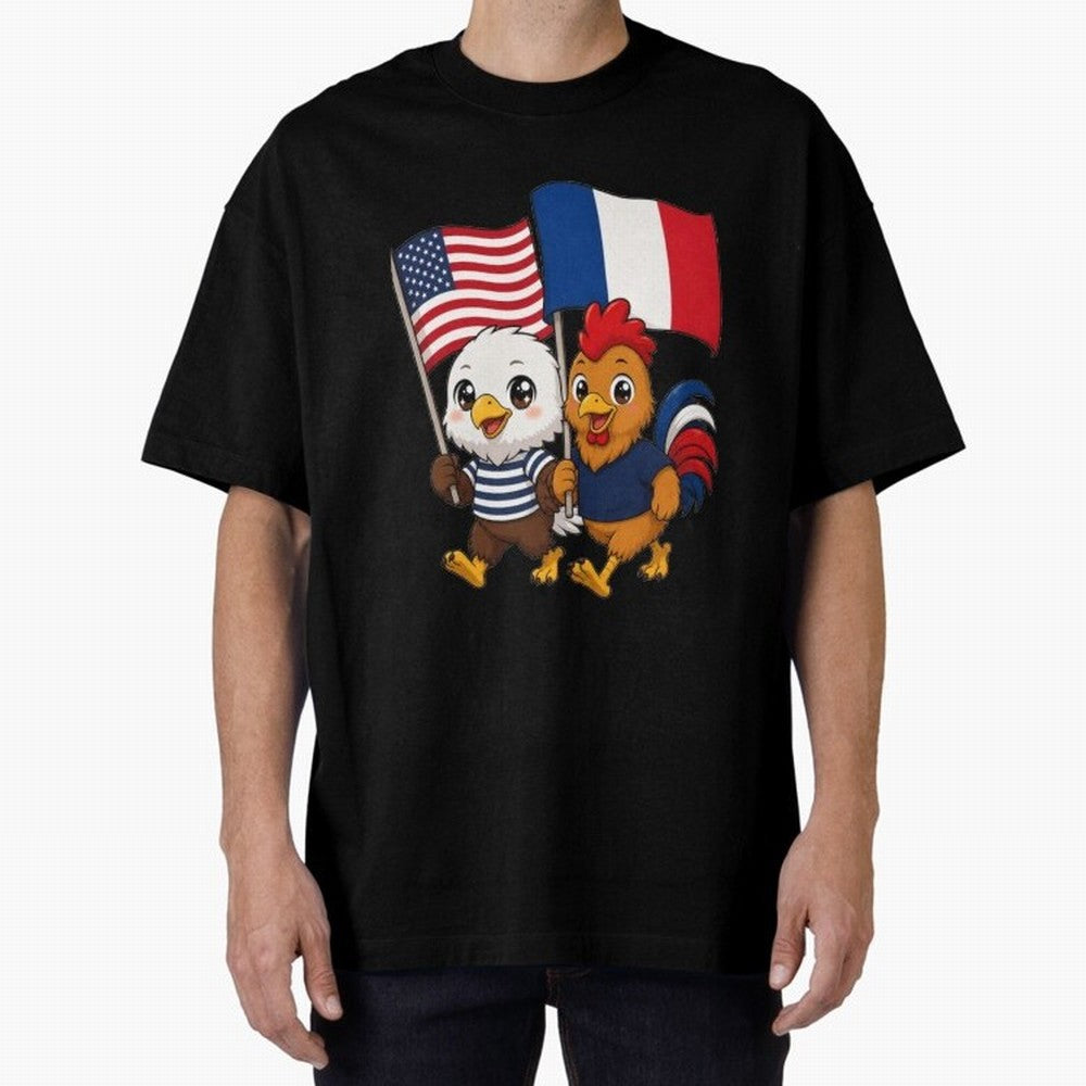 The American eagle and its friend, the French rooster Classic T-Shirt Celebrate the Road through FIFA World Cup 2026 Group Stage Spirit, Highlighting England, Mbappe and Neymar, Football Festival Excitement, Trophy Ambitions, Country Rivalries and