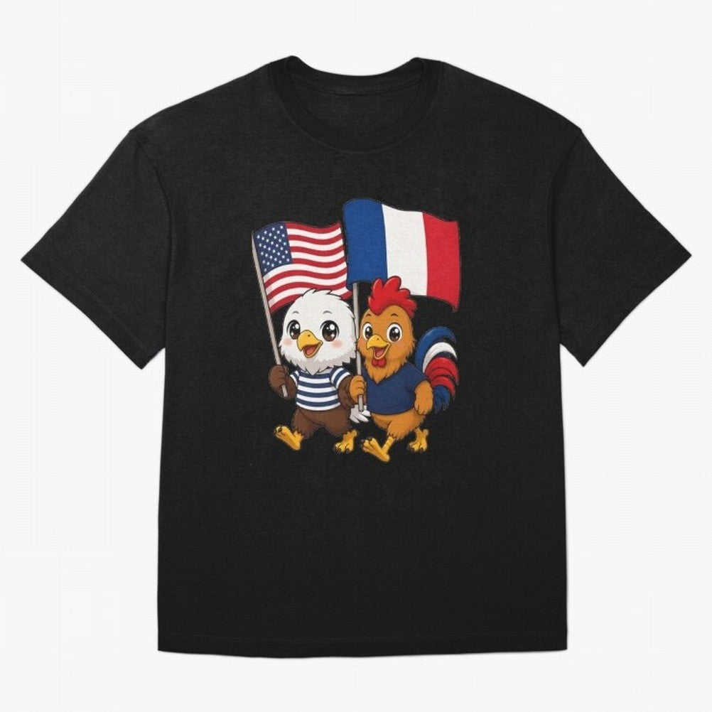 The American eagle and its friend, the French rooster Classic T-Shirt Celebrate the Road through FIFA World Cup 2026 Group Stage Spirit, Highlighting England, Mbappe and Neymar, Football Festival Excitement, Trophy Ambitions, Country Rivalries and
