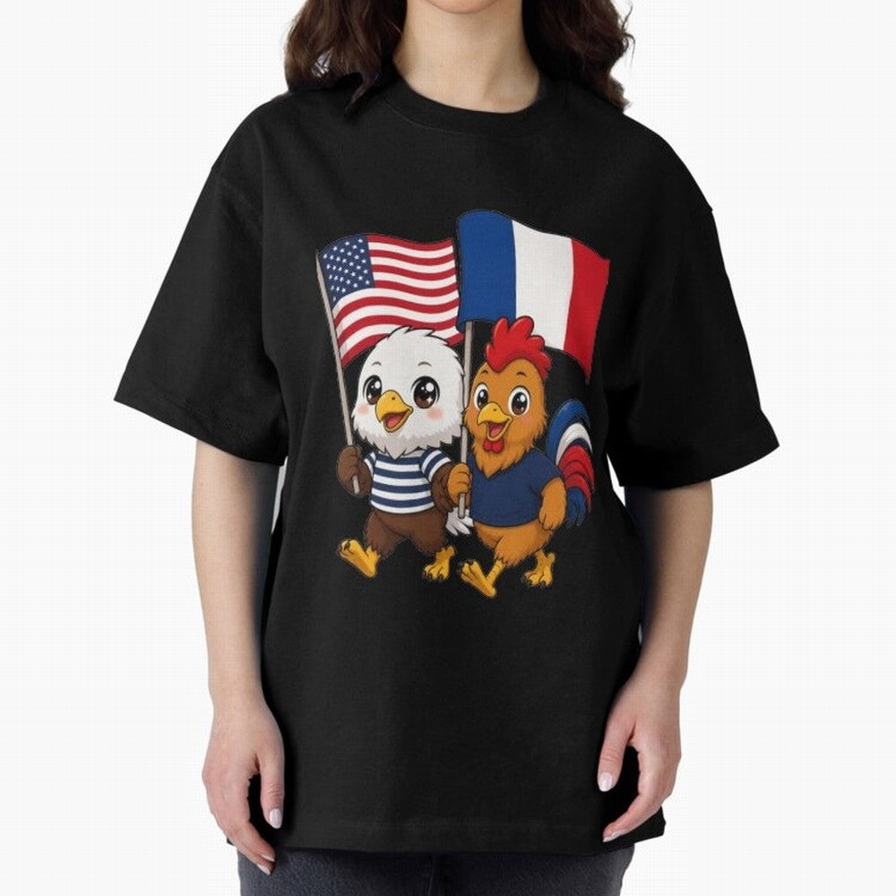 The American eagle and its friend, the French rooster Classic T-Shirt Celebrate the Road through FIFA World Cup 2026 Group Stage Spirit, Highlighting England, Mbappe and Neymar, Football Festival Excitement, Trophy Ambitions, Country Rivalries and