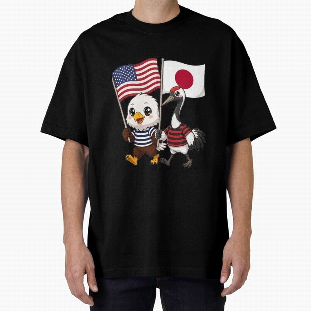 The American eagle and its friend, the Japanese crane Classic T-Shirt Celebrate Classic Football Spirit in FIFA World Cup 2026 USA Canada Mexico for Fans of Haaland and Mbappe and England, Bringing Football Festival Excitement, Trophy Ambitions,