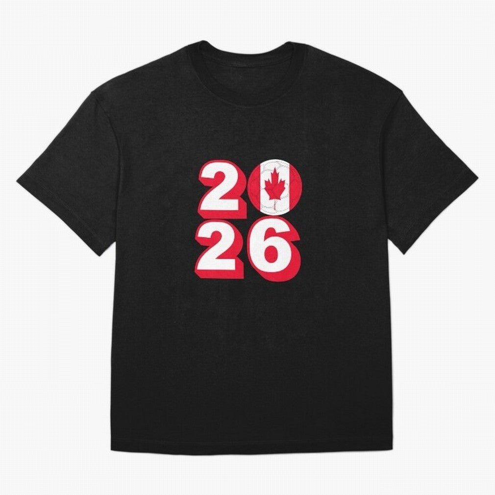 Canada 2026 Soccer Ball Graphic Design Classic T-Shirt Honor FIFA World Cup 2026 USA Canada Mexico for Fans of CR7 and Brazil, Portugal and Argentina, Bringing Tournament Hype, Historic Matchups, Family Viewing Parties and Global Sports Pride;